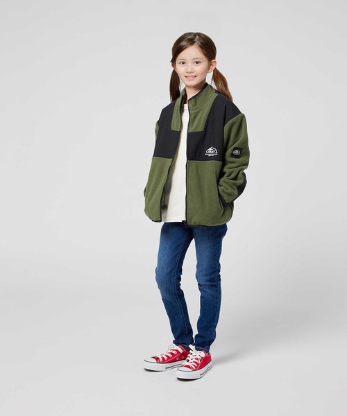 CAMP7（キャンプセブン）の「【CAMP7】「EAZYP」スタンドフリースジャケット（ブルゾン・キッズ・ブラック/グリーン・110/120/150/160/140/130）」の3枚目の写真