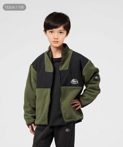 CAMP7（キャンプセブン）の「【CAMP7】「EAZYP」スタンドフリースジャケット（ブルゾン・キッズ・ブラック/グリーン・110/120/150/160/140/130）」の5枚目の写真