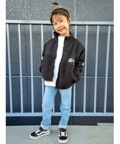 CAMP7（キャンプセブン）の「【CAMP7】「EAZYP」スタンドフリースジャケット（ブルゾン・キッズ・ブラック/グリーン・110/120/150/160/140/130）」の19枚目の写真