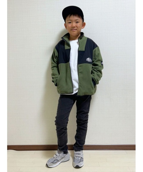 CAMP7（キャンプセブン）の「【CAMP7】「EAZYP」スタンドフリースジャケット（ブルゾン・キッズ・ブラック/グリーン・110/120/150/160/140/130）」の21枚目の写真