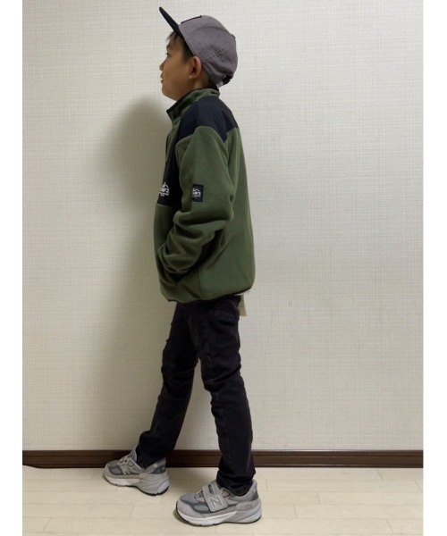 CAMP7（キャンプセブン）の「【CAMP7】「EAZYP」スタンドフリースジャケット（ブルゾン・キッズ・ブラック/グリーン・110/120/150/160/140/130）」の22枚目の写真