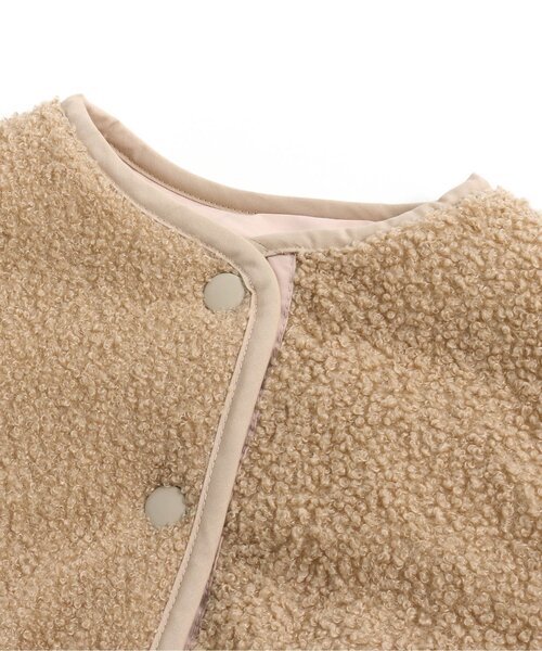 apres les cours（アプレレクール）の「【WEB限定・2way】リバーシブルアウター（ダウンジャケット/コート・キッズ・ベージュ/ピンク/ブラック・110/80/130/140/90/100/120）」の15枚目の写真