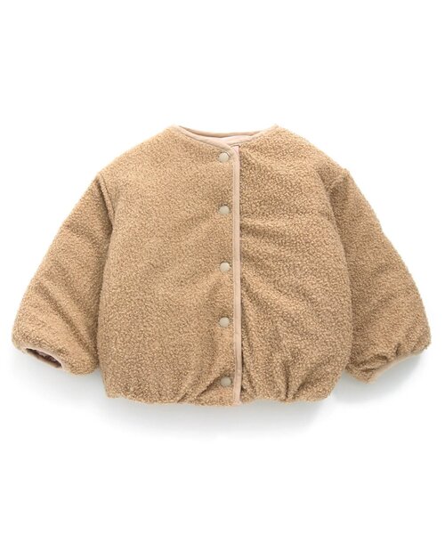 apres les cours（アプレレクール）の「【WEB限定・2way】リバーシブルアウター（ダウンジャケット/コート・キッズ・ベージュ/ピンク/ブラック・110/80/130/140/90/100/120）」の7枚目の写真