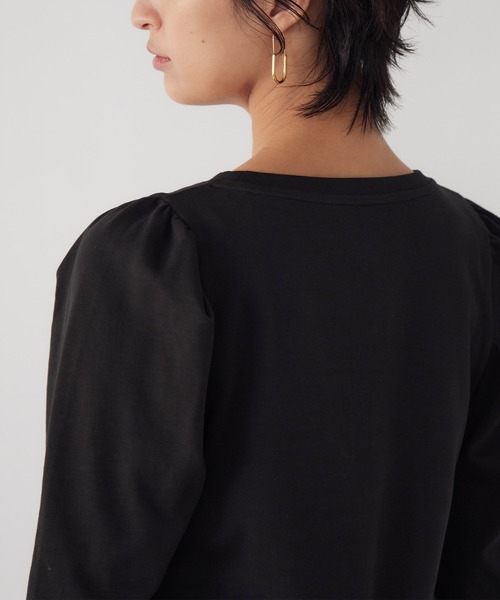 for/c（フォーシー）の「タックスリーブロンT【USAコットン】（Tシャツ/カットソー・レディース・アイボリー/ブラック・M/L/LL）」の12枚目の写真