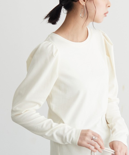 for/c（フォーシー）の「タックスリーブロンT【USAコットン】（Tシャツ/カットソー・レディース・アイボリー/ブラック・M/L/LL）」の20枚目の写真