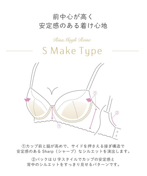 Risa Magli(リサマリ)の「フロリアーヌ ブラジャー(ブラジャー・レディース・ブルー/ナチュラル/ピンク・D80/C70/C65/D75/D70/B65/B75/B70/C75/D65)」の8枚目の写真