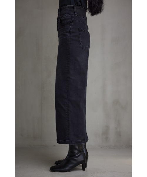 AZUL by moussy（アズールバイマウジー）の「AZUL DENIM/15TH ハイウエストスカート（デニムスカート・レディース・ライトブラック・X-SMALL/SMALL/LARGE/MEDIUM）」の7枚目の写真