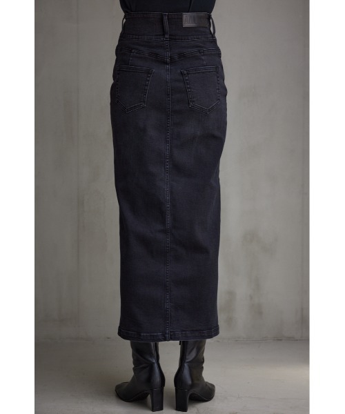 AZUL by moussy（アズールバイマウジー）の「AZUL DENIM/15TH ハイウエストスカート（デニムスカート・レディース・ライトブラック・X-SMALL/SMALL/LARGE/MEDIUM）」の8枚目の写真