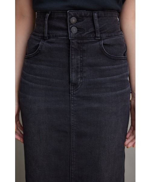 AZUL by moussy（アズールバイマウジー）の「AZUL DENIM/15TH ハイウエストスカート（デニムスカート・レディース・ライトブラック・X-SMALL/SMALL/LARGE/MEDIUM）」の9枚目の写真