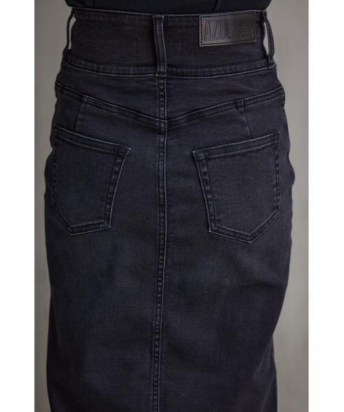 AZUL by moussy（アズールバイマウジー）の「AZUL DENIM/15TH ハイウエストスカート（デニムスカート・レディース・ライトブラック・X-SMALL/SMALL/LARGE/MEDIUM）」の10枚目の写真