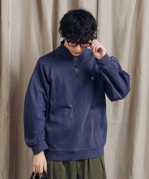 MUHET（ミュエータ）の「ハーフジップピグメントスウェット（スウェット・レディース・ブラック/ダークグリーン/ネイビー/ブラウン・MEDIUM/X-LARGE）」の4枚目の写真