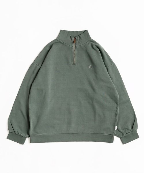 MUHET（ミュエータ）の「ハーフジップピグメントスウェット（スウェット・レディース・ブラック/ダークグリーン/ネイビー/ブラウン・MEDIUM/X-LARGE）」の8枚目の写真