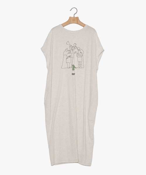 bedsidedrama(ベットサイドドラマ)の「UnKnown Tee Dress 【The Family 】(ワンピース・レディース・パープル/ホワイト/オートミール・1)」の2枚目の写真