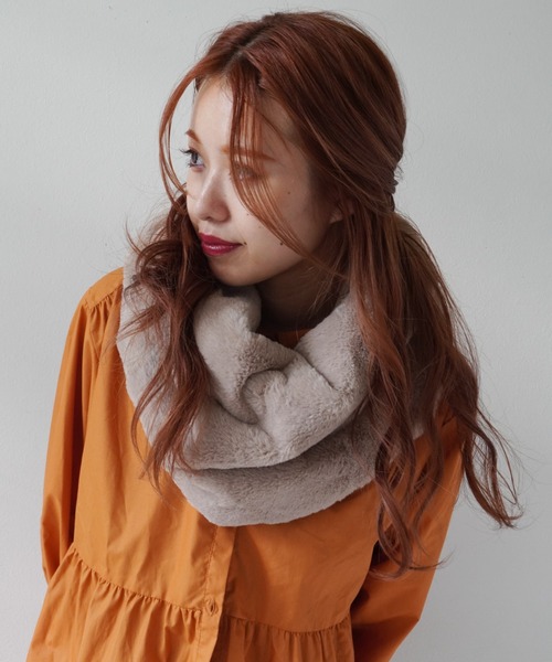 Port（ポート）の「【 Port / ポート 】 フェイクファー スヌード（ネックウォーマー/スヌード・レディース・ブラック/グレー/ブラウン/ベージュ・FREE）」の4枚目の写真