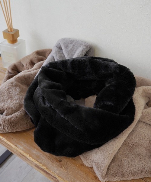 Port（ポート）の「【 Port / ポート 】 フェイクファー スヌード（ネックウォーマー/スヌード・レディース・ブラック/グレー/ブラウン/ベージュ・FREE）」の14枚目の写真