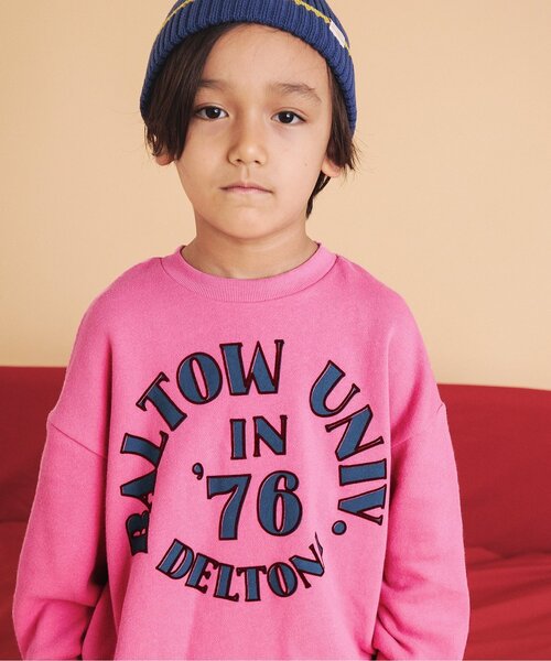 BREEZE(ブリーズ)の「【リンク可能・ユニセックス】ヴィンテージカレッジトレーナー(スウェット・キッズ・キナリ/パープル/ライム/ピンク/エメラルド/イエロー/グレー/ネイビー/チャコール/レインボー・110/80/140/150/100/90/130/120)」の16枚目の写真