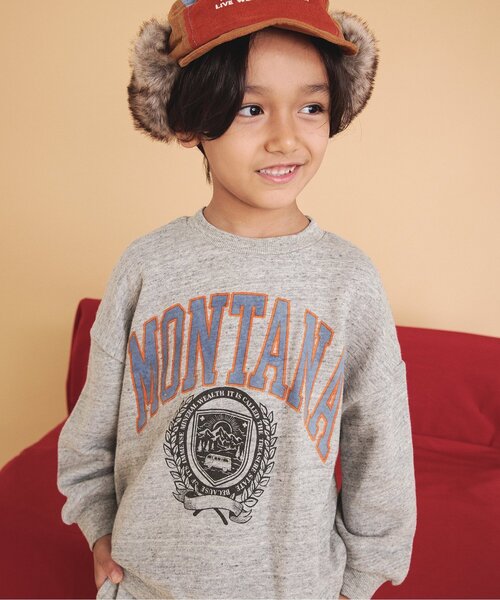 BREEZE(ブリーズ)の「【リンク可能・ユニセックス】ヴィンテージカレッジトレーナー(スウェット・キッズ・キナリ/パープル/ライム/ピンク/エメラルド/イエロー/グレー/ネイビー/チャコール/レインボー・110/80/140/150/100/90/130/120)」の12枚目の写真