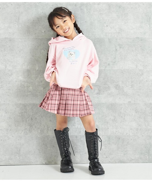 ANAP kids（アナップキッズ）の「2WAYねこ耳ミニ裏毛フーディ（パーカー・キッズ・オフホワイト/ピンク・110cm/100cm/120cm/130cm）」の5枚目の写真