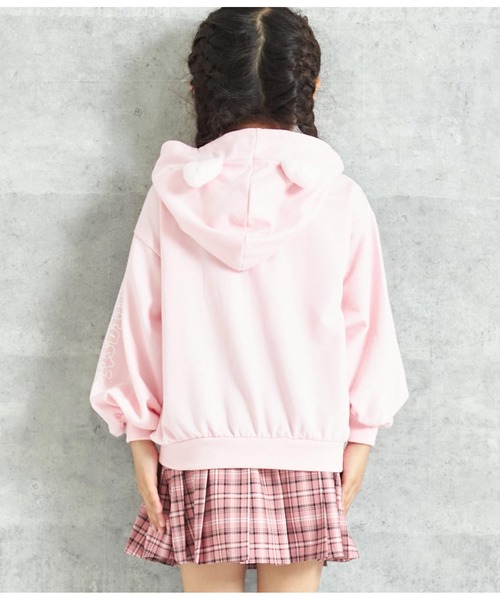 ANAP kids（アナップキッズ）の「2WAYねこ耳ミニ裏毛フーディ（パーカー・キッズ・オフホワイト/ピンク・110cm/100cm/120cm/130cm）」の8枚目の写真