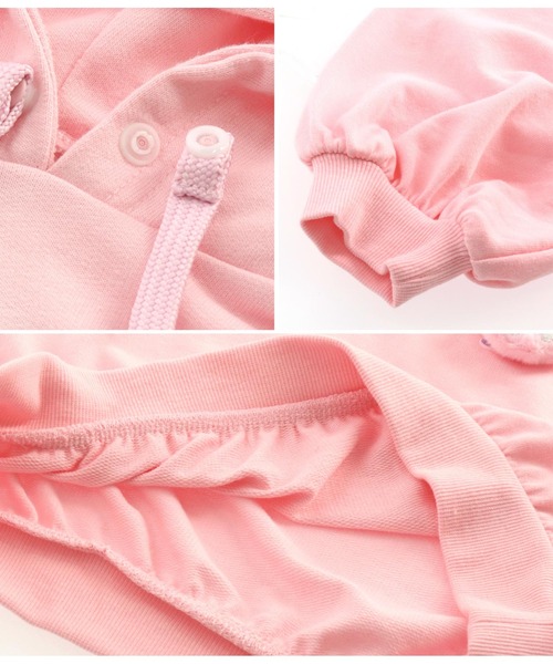 ANAP kids（アナップキッズ）の「2WAYねこ耳ミニ裏毛フーディ（パーカー・キッズ・オフホワイト/ピンク・110cm/100cm/120cm/130cm）」の14枚目の写真