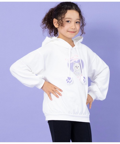 ANAP kids（アナップキッズ）の「2WAYねこ耳ミニ裏毛フーディ（パーカー・キッズ・オフホワイト/ピンク・110cm/100cm/120cm/130cm）」の17枚目の写真