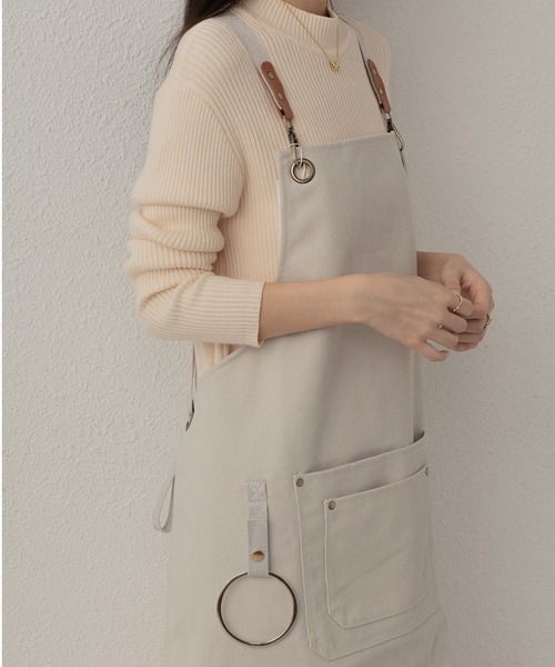 MAISON DE THERESE（メゾン ド テレーズ）の「ツールボックス ワークエプロン 男女兼用（エプロン・レディース・ブラウン/ネイビー/Off White/ブラック/グレー・FREE）」の2枚目の写真