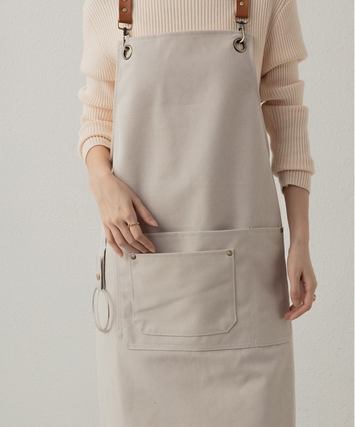 MAISON DE THERESE（メゾン ド テレーズ）の「ツールボックス ワークエプロン 男女兼用（エプロン・レディース・ブラウン/ネイビー/Off White/ブラック/グレー・FREE）」の16枚目の写真