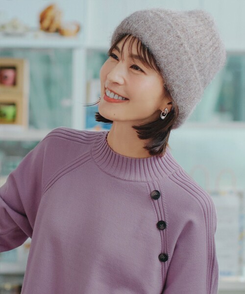 安田美沙子さん着用・ウール混】ニット帽（ニットキャップ/ビーニー