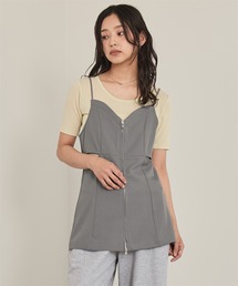 フロントジップサイドカットビスチェ
