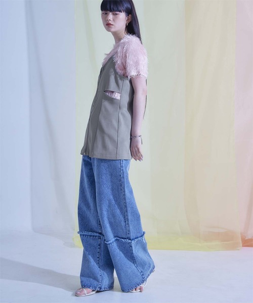 フロントジップサイドカットビスチェ（キャミソール）｜miette（ミエット）