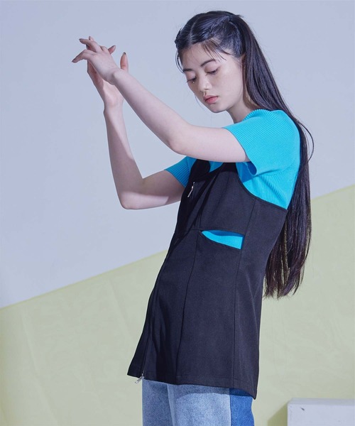 フロントジップサイドカットビスチェ（キャミソール）｜miette（ミエット）