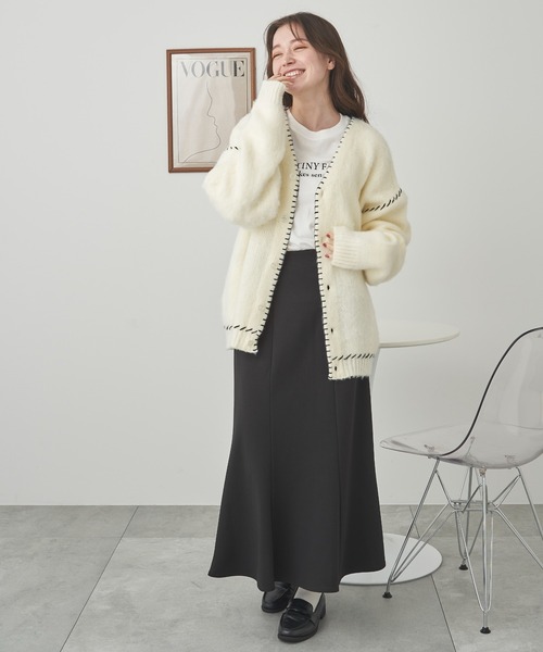 WEGO(ウィゴー)の「WEGO/ハンドステッチモヘアライクカーディガン(カーディガン/ボレロ・メンズ・ブラック/ブルー/ホワイト・MEDIUM/LARGE)」の7枚目の写真