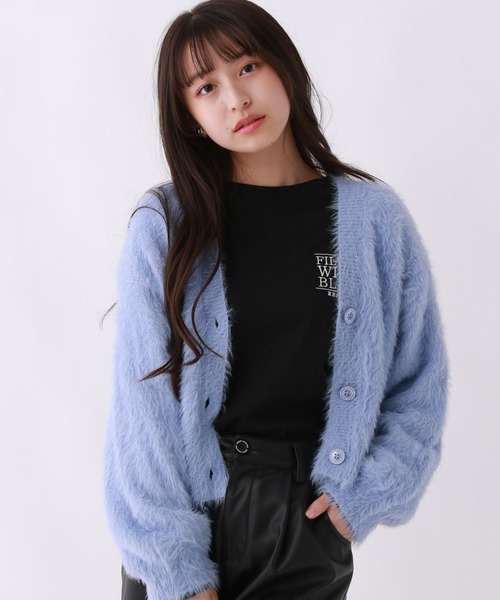repipi armario(レピピ アルマリオ)の「シャギーショートカーデ(カーディガン/ボレロ・キッズ・ピンク/ブルー/イエロー・SMALL/MEDIUM/LARGE)」の2枚目の写真