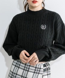 OLIVE des OLIVE | ハイネックケーブルコンパクトトップス 1032050430(ニット/セーター)