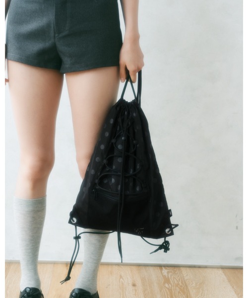 【ラスト1点】aeae GYM SACK ナップサック　グレードット　韓国 ラスト1点】aeae GYM SACK ナップサック グレードット 韓国
