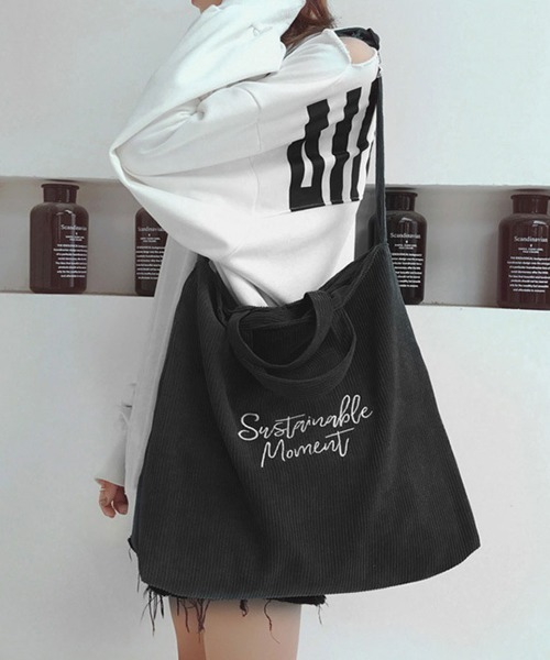 Miniministore（ミニミニストア）の「キャンバスバッグ レディース 刺しゅう（ショルダーバッグ・レディース・ブルー/グリーン/ブラック/ライトブラウン/ピンク/グレー・フリー）」の2枚目の写真