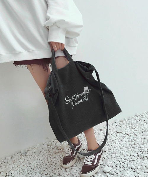 Miniministore（ミニミニストア）の「キャンバスバッグ レディース 刺しゅう（ショルダーバッグ・レディース・ブルー/グリーン/ブラック/ライトブラウン/ピンク/グレー・フリー）」の9枚目の写真