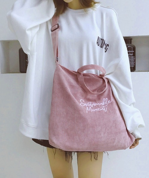 Miniministore（ミニミニストア）の「キャンバスバッグ レディース 刺しゅう（ショルダーバッグ・レディース・ブルー/グリーン/ブラック/ライトブラウン/ピンク/グレー・フリー）」の15枚目の写真