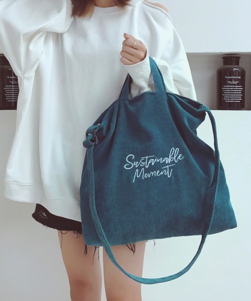 Miniministore（ミニミニストア）の「キャンバスバッグ レディース 刺しゅう（ショルダーバッグ・レディース・ブルー/グリーン/ブラック/ライトブラウン/ピンク/グレー・フリー）」の19枚目の写真