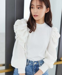パワーショルダーリブトップス