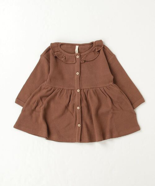 【セール】『Quincy Mae』WAFFLE BUTTON DRESS | PECAN（その他ベビー用品）｜Quincy Mae（クインシーメイ）その他ベビー用品