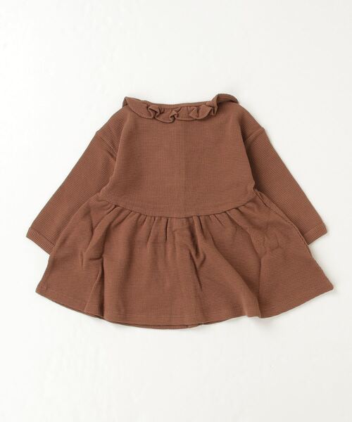 【セール】『Quincy Mae』WAFFLE BUTTON DRESS | PECAN（その他ベビー用品）｜Quincy Mae（クインシーメイ）