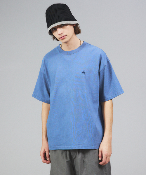 BEVERLY HILLS POLO CLUB（ビバリーヒルズポロクラブ）の「【BEVERLY HILLS POLO CLUB/ビバリーヒルズポロクラブ 】ヘビーウェイトオーバーサイズロゴ ワンポイント ビンテージ 鹿の子クルー半袖Tシャツ天竺クルーT（Tシャツ/カットソー・メンズ・ブラック/グレイッシュブルー/オフホワイト・M/L/XL）」の3枚目の写真