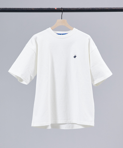 BEVERLY HILLS POLO CLUB（ビバリーヒルズポロクラブ）の「【BEVERLY HILLS POLO CLUB/ビバリーヒルズポロクラブ 】ヘビーウェイトオーバーサイズロゴ ワンポイント ビンテージ 鹿の子クルー半袖Tシャツ天竺クルーT（Tシャツ/カットソー・メンズ・ブラック/グレイッシュブルー/オフホワイト・M/L/XL）」の11枚目の写真