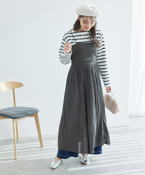 ROPE' PICNIC(ロペピクニック)の「シアーナチュラルヨウリュウベアキャミOP(ワンピース・レディース・ベージュ/チャコールグレー・38)」の4枚目の写真