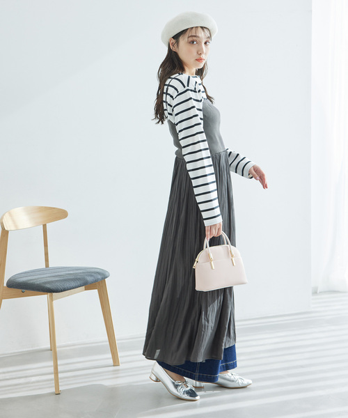 ROPE' PICNIC(ロペピクニック)の「シアーナチュラルヨウリュウベアキャミOP(ワンピース・レディース・ベージュ/チャコールグレー・38)」の5枚目の写真