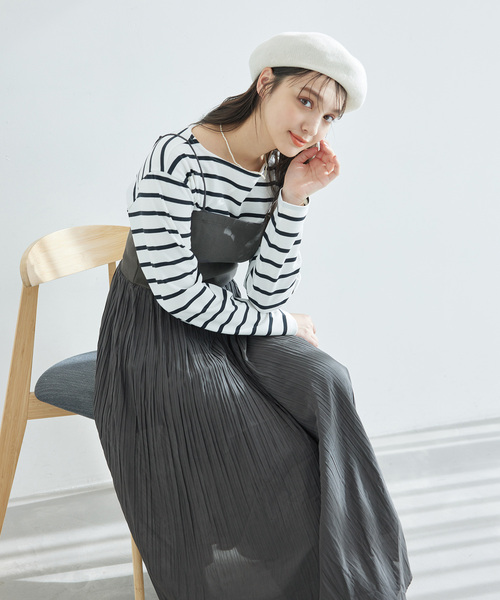 ROPE' PICNIC(ロペピクニック)の「シアーナチュラルヨウリュウベアキャミOP(ワンピース・レディース・ベージュ/チャコールグレー・38)」の6枚目の写真