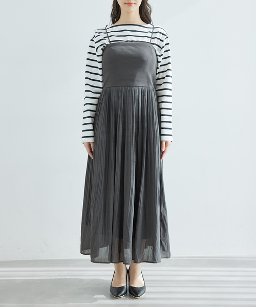 ROPE' PICNIC(ロペピクニック)の「シアーナチュラルヨウリュウベアキャミOP(ワンピース・レディース・ベージュ/チャコールグレー・38)」の14枚目の写真