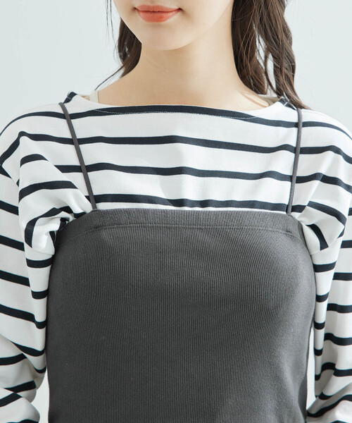 ROPE' PICNIC(ロペピクニック)の「シアーナチュラルヨウリュウベアキャミOP(ワンピース・レディース・ベージュ/チャコールグレー・38)」の19枚目の写真