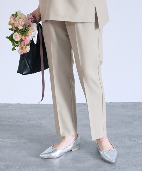 reca（レカ）の「Vネックベスト×テーパードパンツ2点セット（スーツセット・レディース・ブラック/サンドベージュ/グレー・S/M/L/XL）」の8枚目の写真